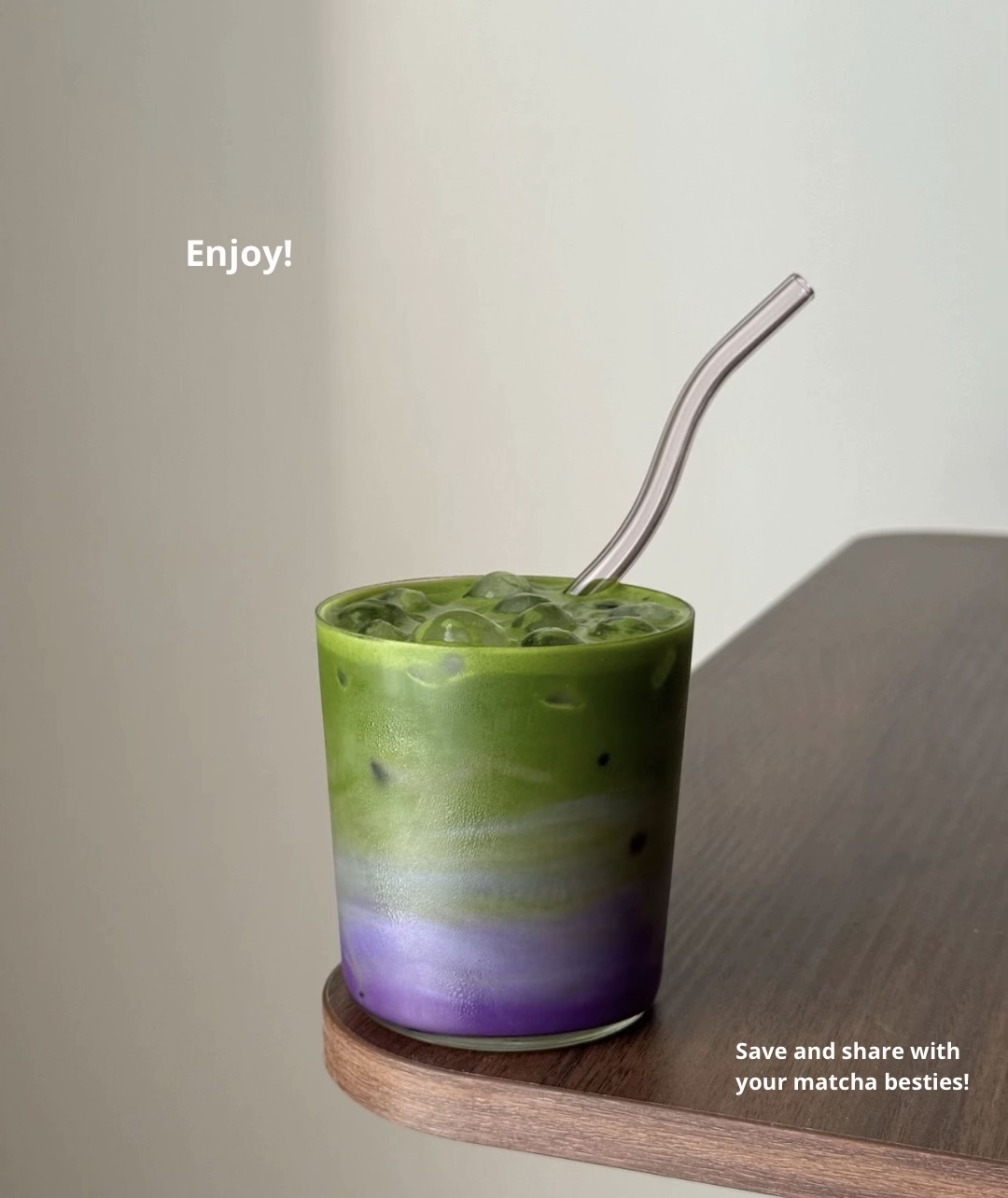UBEST Ube Latte Powder packaging — a warm cream cylinder with a lavender label, on a stone pedestal.